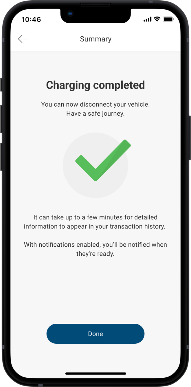 Mileage DKV Mobility App Charging process end