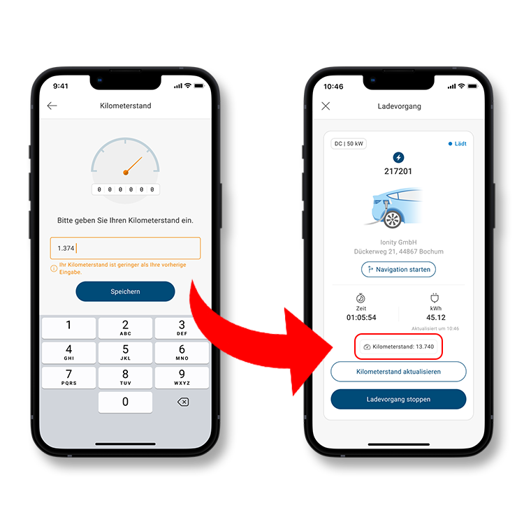 Mileage DKV Mobility App Kilometerstand erfassen