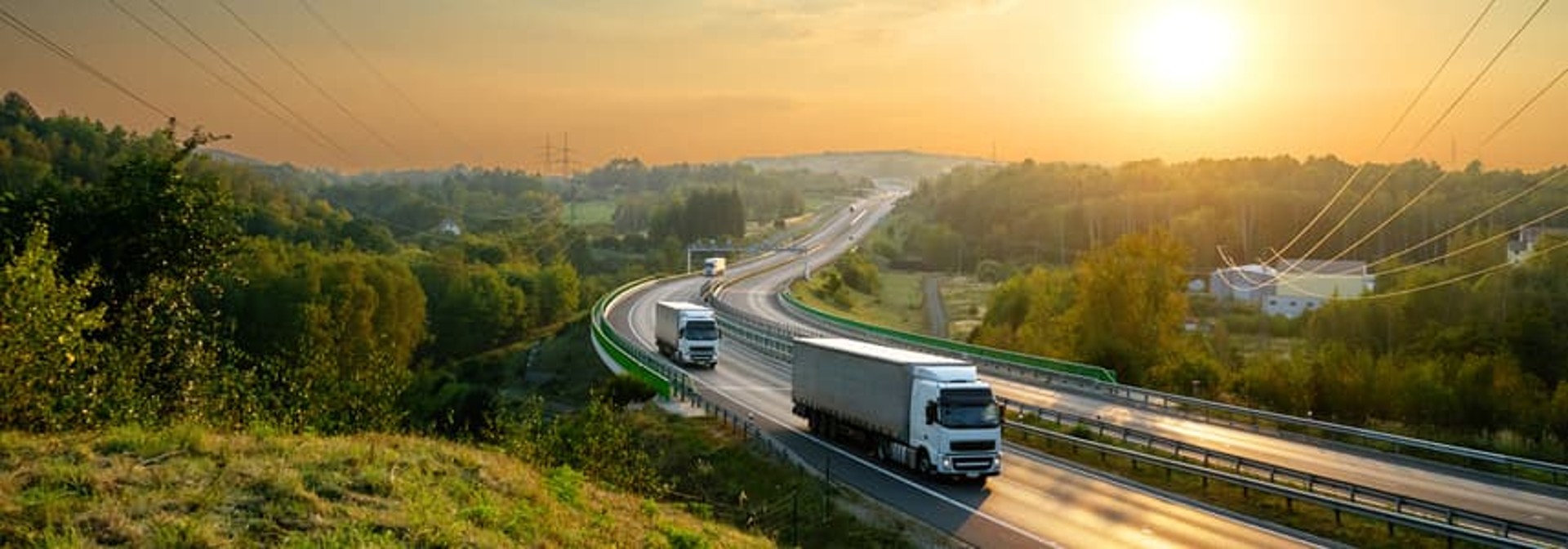 Trucks on the road