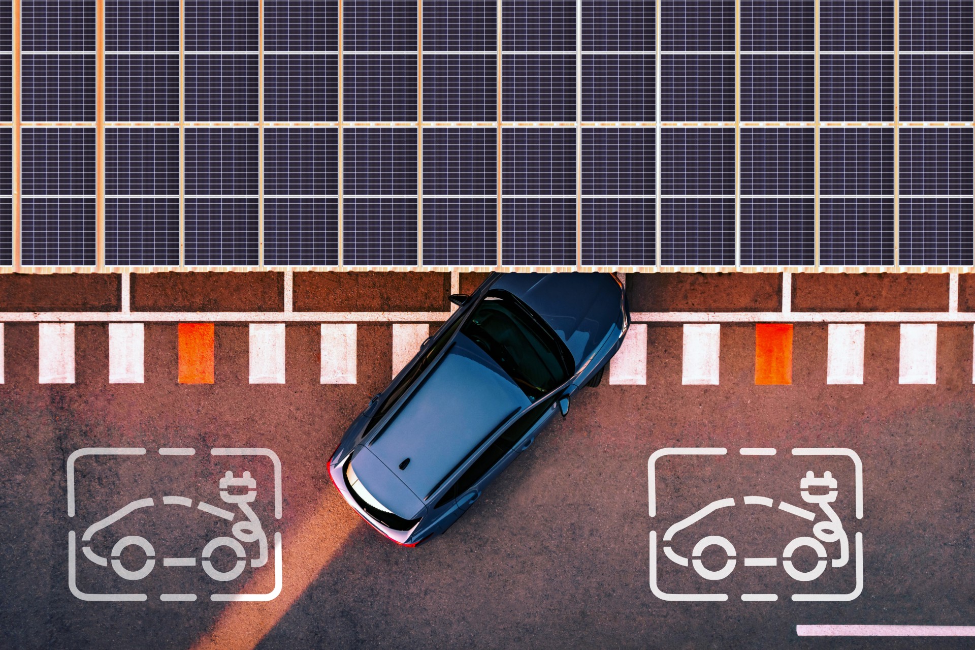 Vehicle is driving to a charging point Vehicle is driving to a charging point