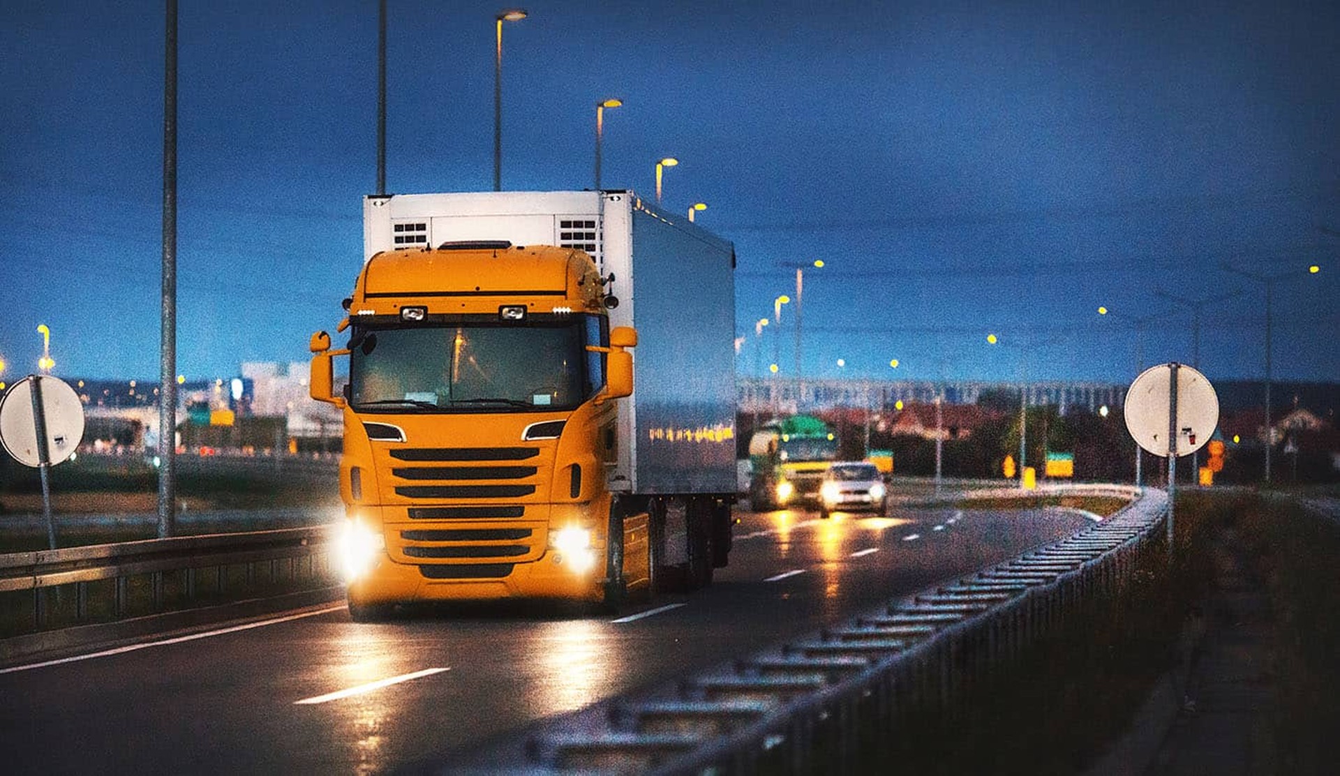 Heavy dutie vehicles on highway