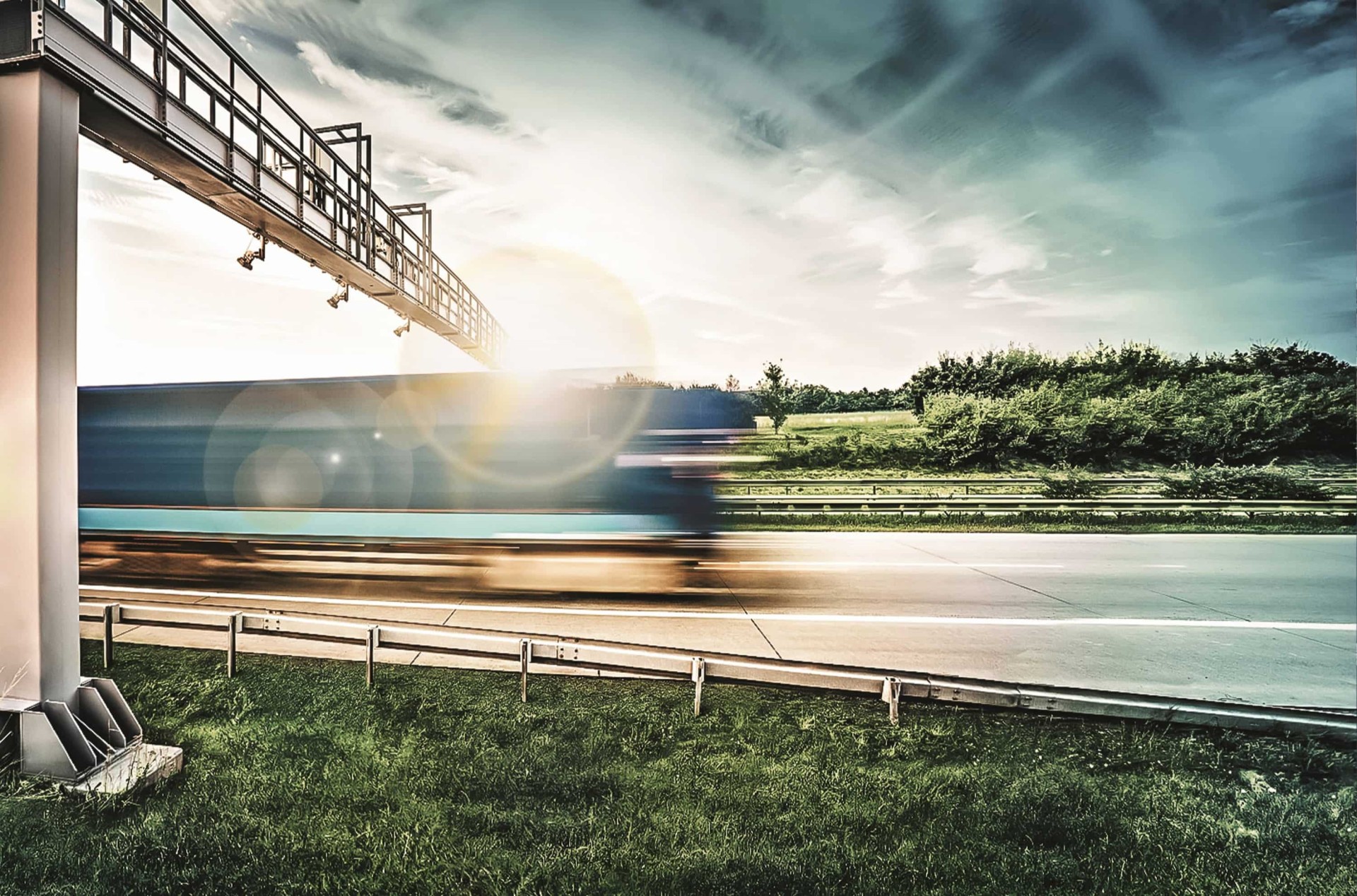 Toll station with truck