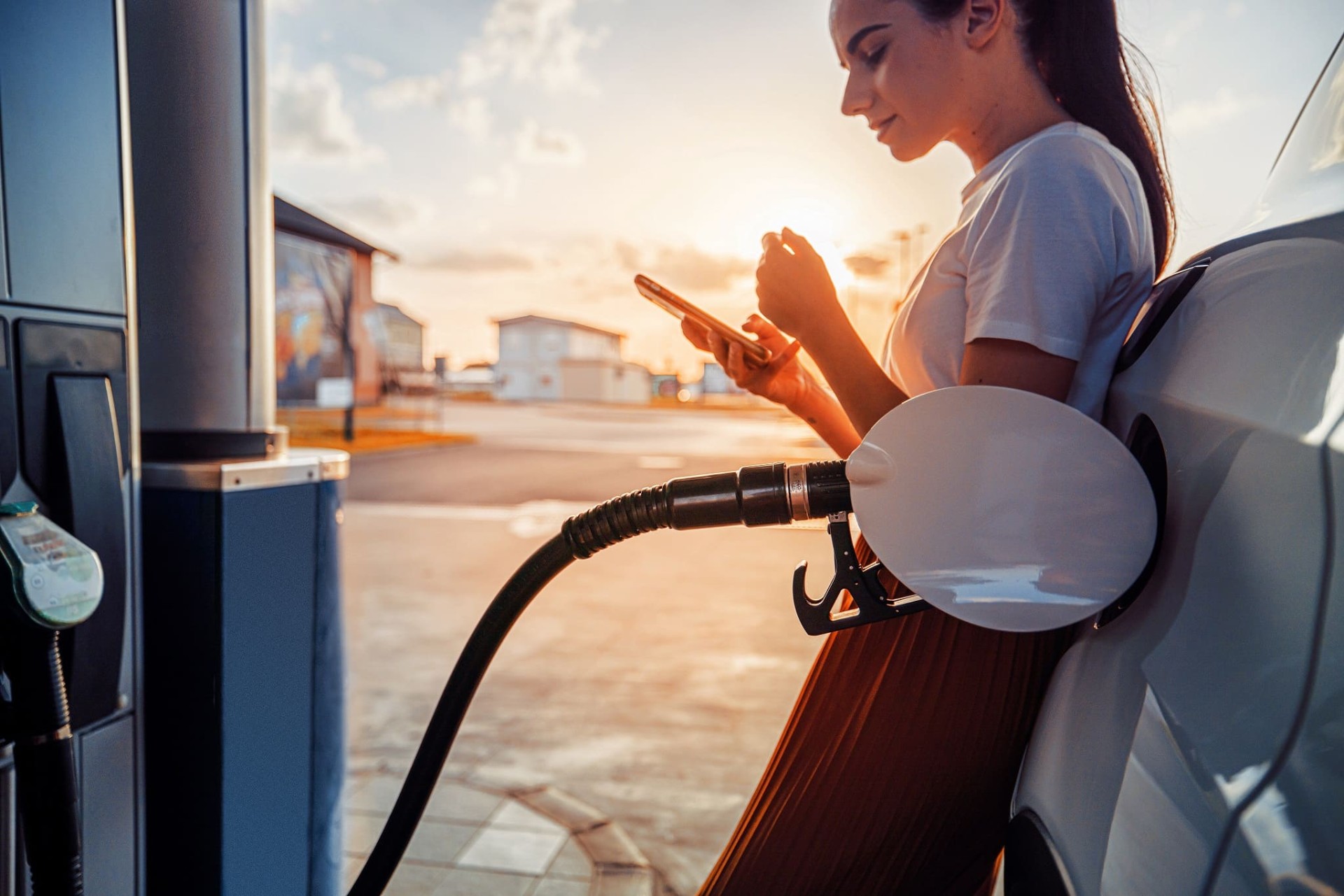 woman charging car