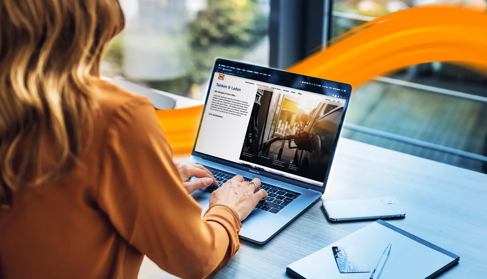 Woman working on the laptop