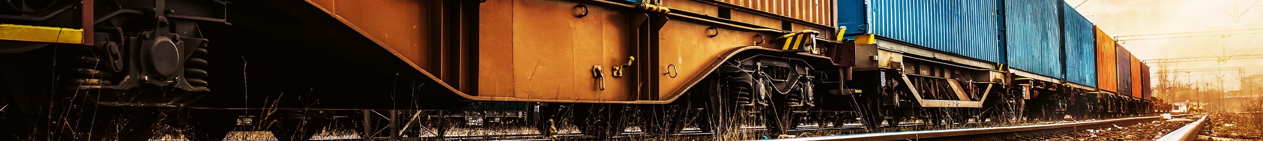 Two cargo trains on rails Two cargo trains on rails