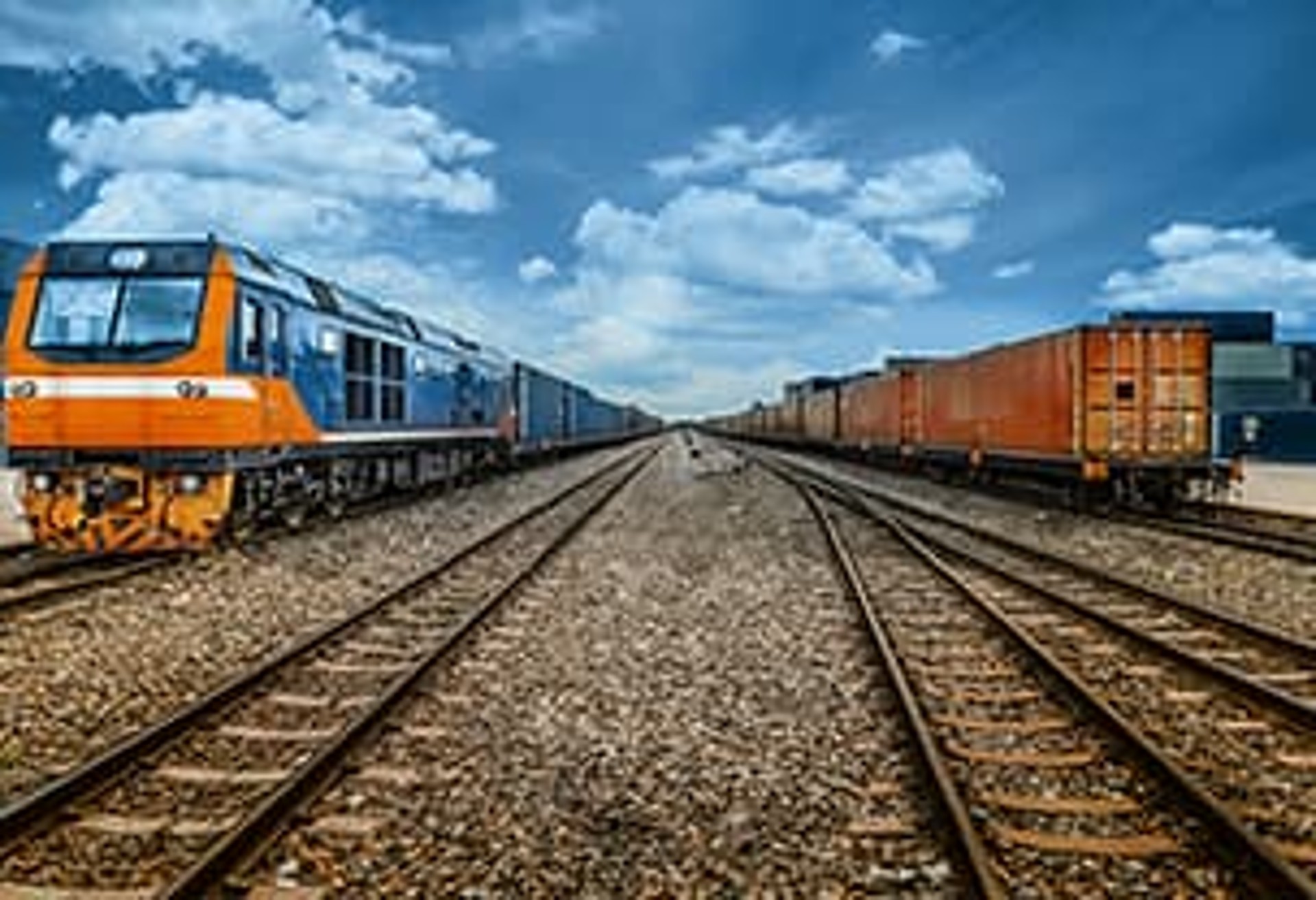 Two trains on rails Two trains on rails