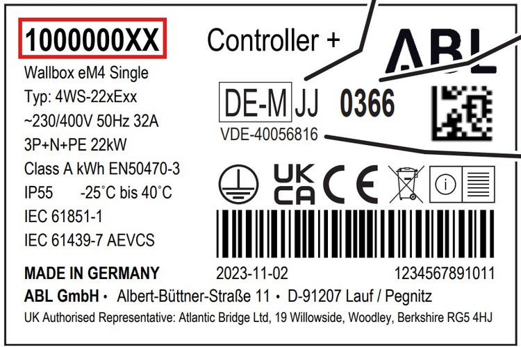 Walther Werke Typenschild AC