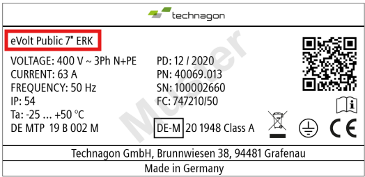 Technagon Typenschild AC