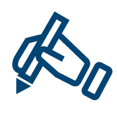 icon hand macht notizen