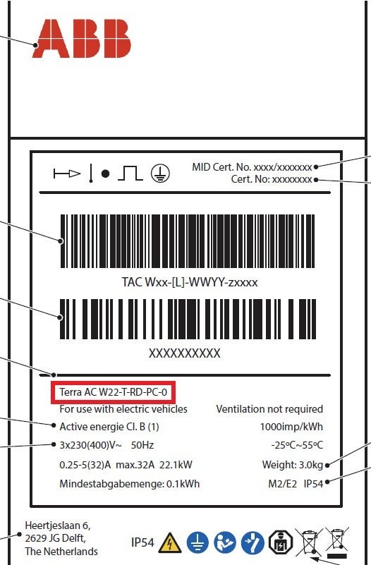 ABB Typenschild AC