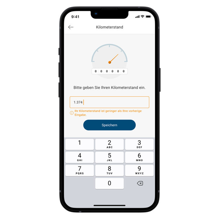 Kilometerstanderfassung DKV Mobility App