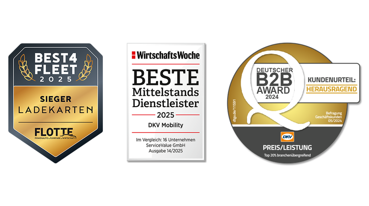 Awads Logos Flotte Best4Fleet 2023 und WiWo Top Mittelstandsdienstleister 2024