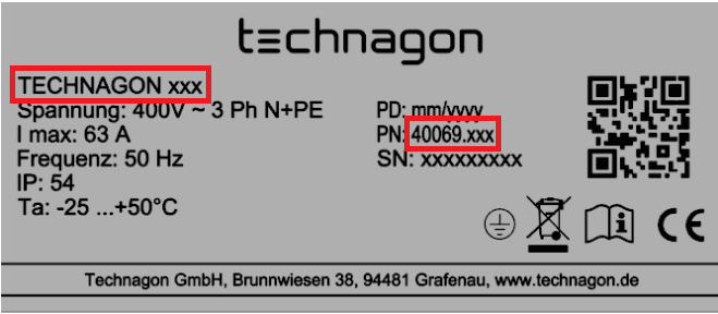 Technagon Typenschild AC