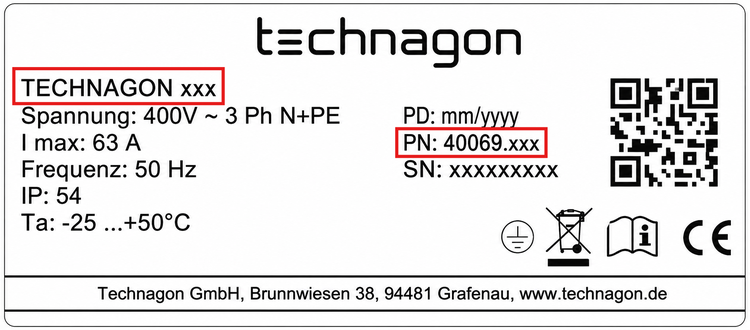 Technagon Typenschild AC