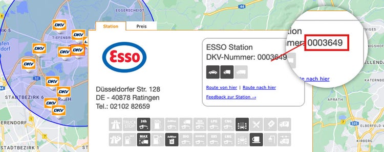 Wunschtankstelle Nummer kopieren