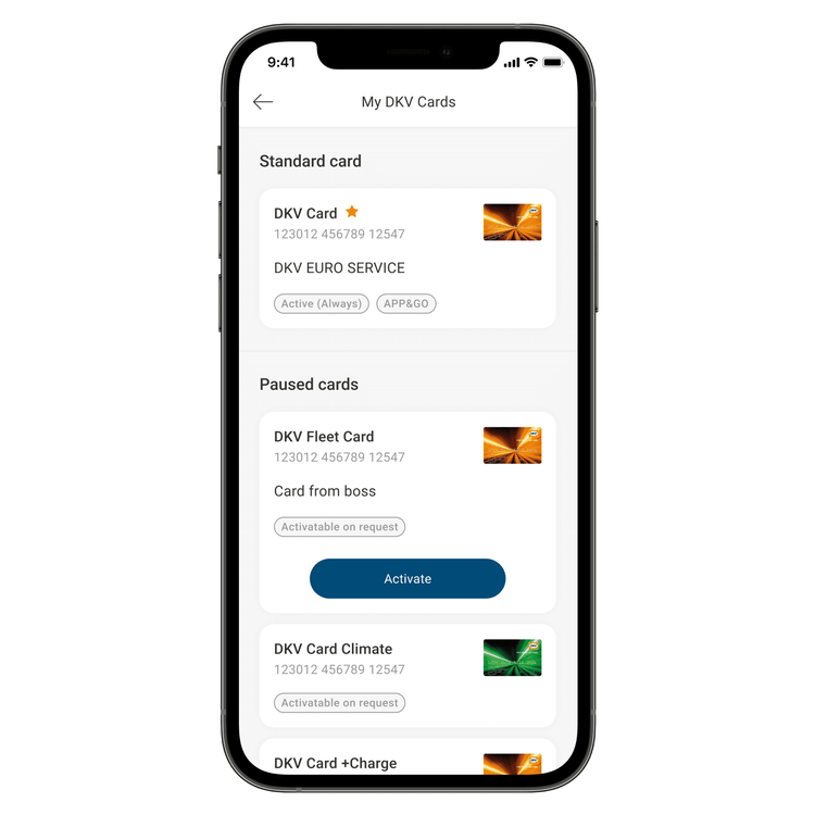 Administrera dina kort