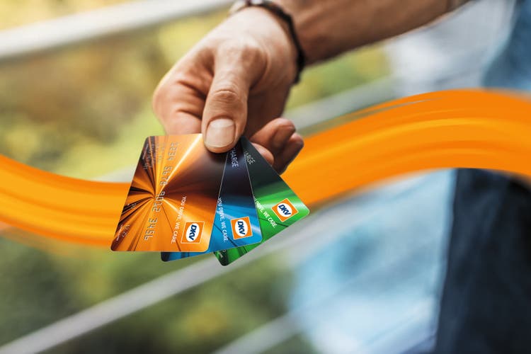 Fuel Cards in the Hand of a man