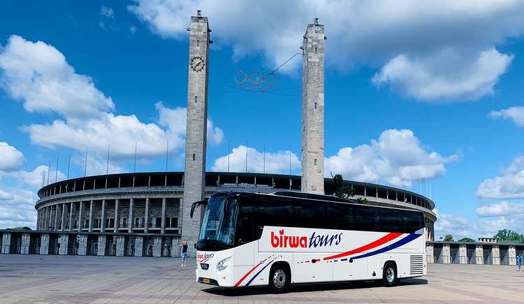 Bus of Birwa Tours parked in Berlin